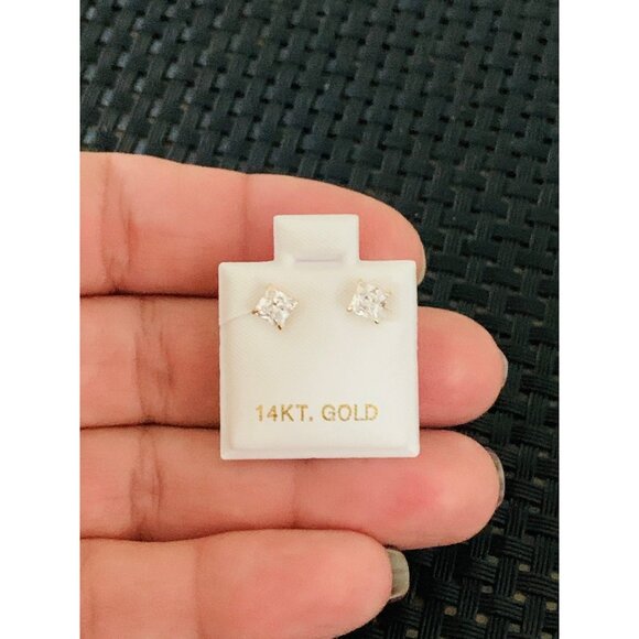 14k gold earrings square